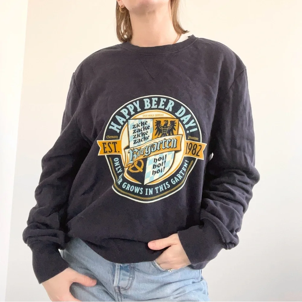 Disney German Beer Day Navy Graphic Crewneck Sweater